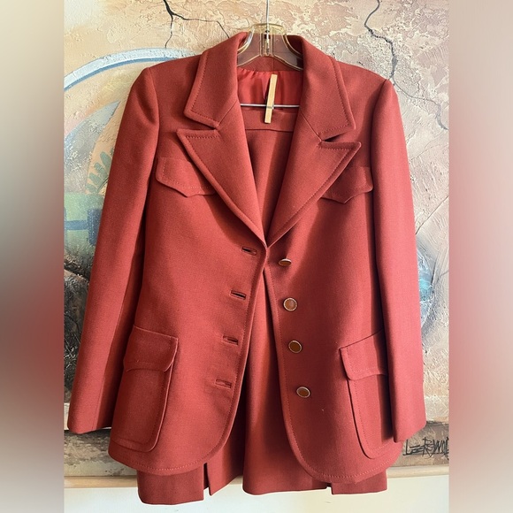 Vintage Raphael Mack Salon Pure Virgin Wool Suit Skirt/Blazer Set - Picture 1 of 16